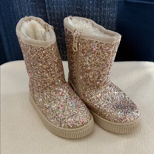 Cat & Jack Glitter Boots with Faux Fur